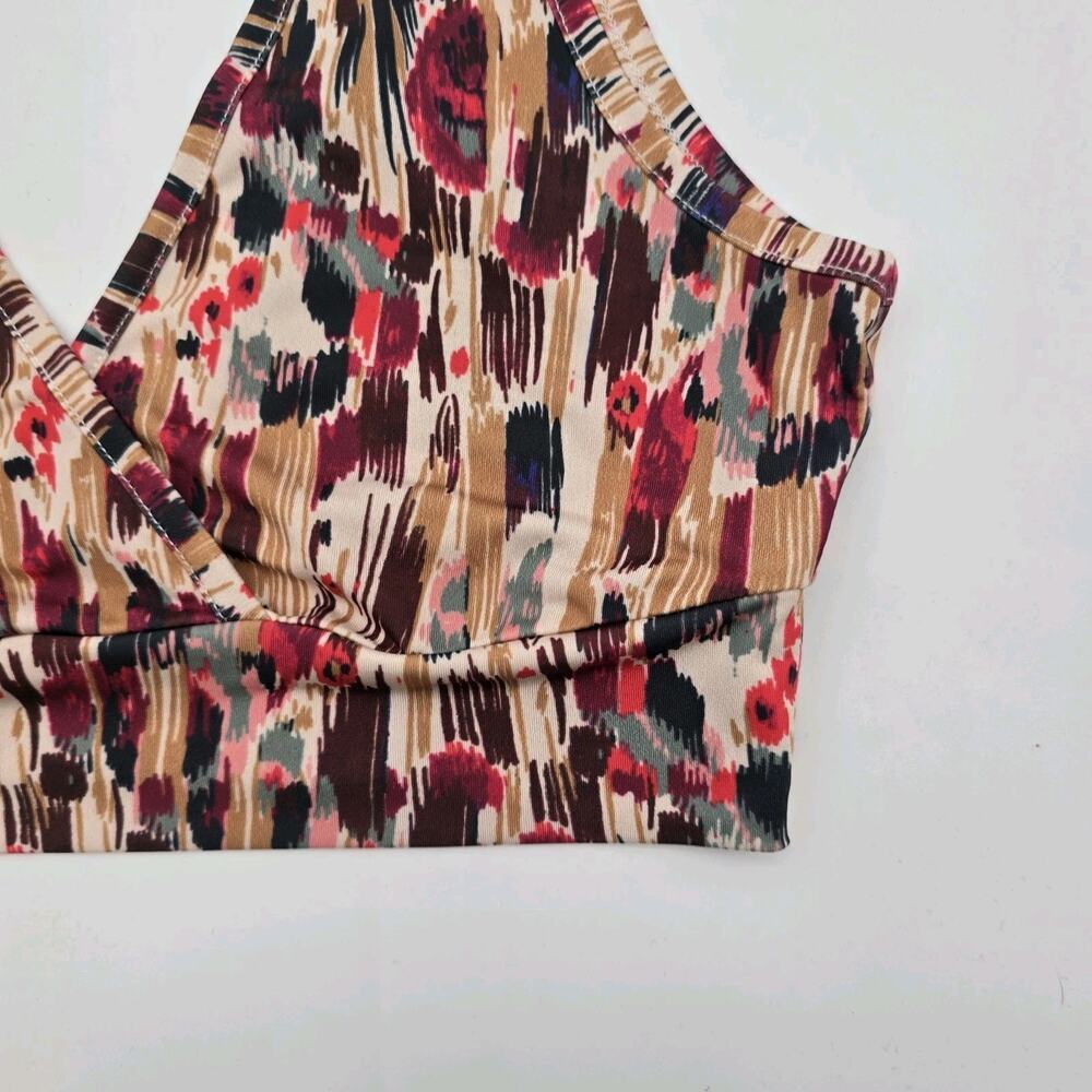 Anthropologie Bra Womens Small Medium Pink Beige Red Abstract Print - Picture 4 of 9
